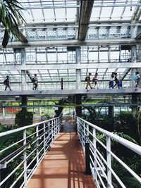 People on footbridge