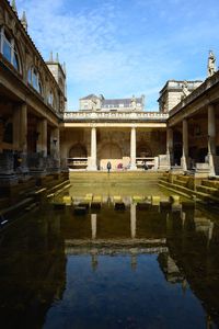 Reflection of buildings in water