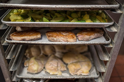 Close-up of food in tray