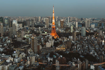 Aerial view of buildings in city