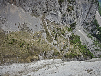 Scenic view of waterfall against sky