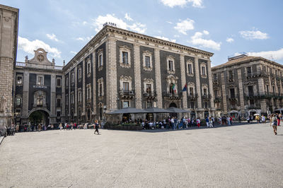 Duomo square in catania with historic buildings with beautiful facades