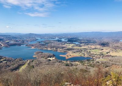 High angle view of landscape against sky