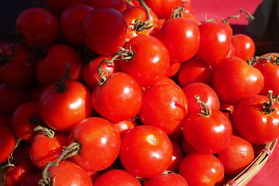 High angle view of tomato in market