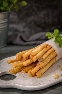 Close-up of food on table