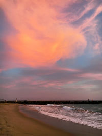 Scenic view of sea at sunset