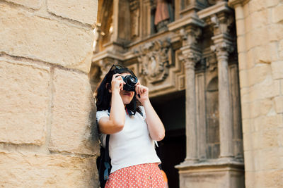 Woman photographing