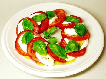 Directly above shot of salad served in plate