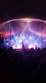 Rear view of people enjoying in nightclub