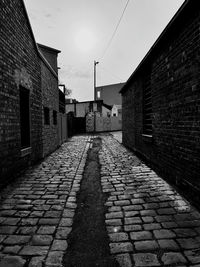 Footpath amidst buildings against sky
