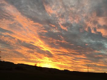 Scenic view of dramatic sky during sunset