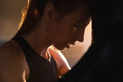 Close-up of young woman