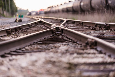 Surface level of railroad tracks