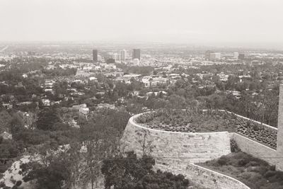 High angle view of cityscape against sky