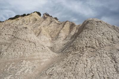 Rock formation on land against sky