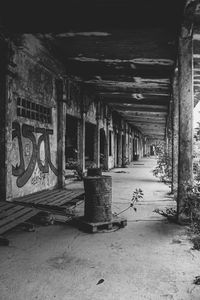 Interior of abandoned building