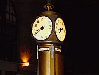 Low angle view of clock