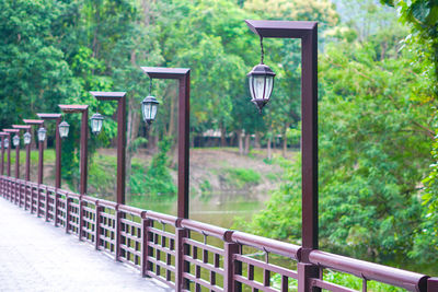 Built structure on street amidst trees in park