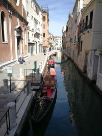 View of canal amidst buildings in city