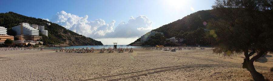 Panoramic view of beach against sky