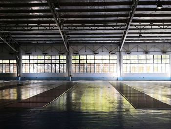 Interior of empty parking lot