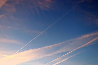 Low angle view of vapor trail in sky