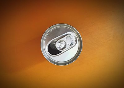 High angle view of drink against black background