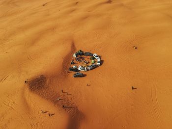 High angle view of a desert