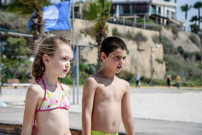 Two children on beach