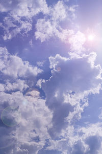 Low angle view of clouds in sky