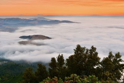 Scenic view of cloudscape against sky during sunset