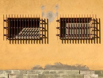 Metal grate on building wall