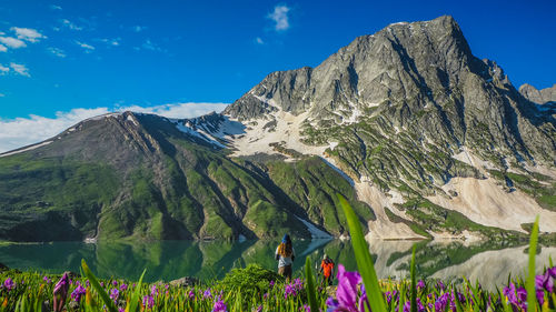 Panoramic view of mountains against sky