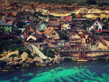 Aerial view of buildings in city