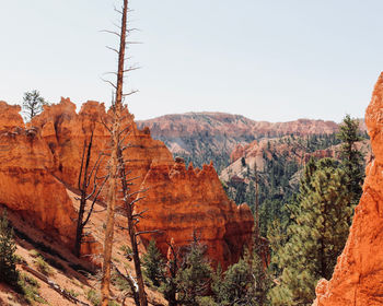 Scenic view of mountains against clear sky