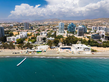 High angle view of sea against sky