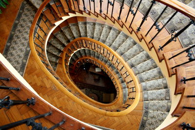 Close-up of spiral staircase