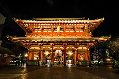 Illuminated historic building at night