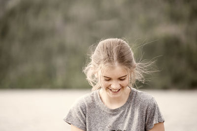 Portrait of young woman