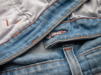 Detail of faded of jeans