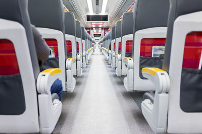 Empty seats in train