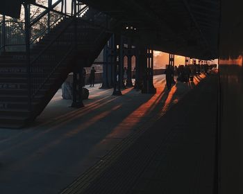 Sunrise at a railway station 