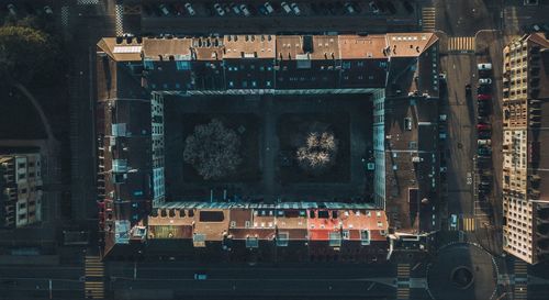 Aerial view of buildings in city