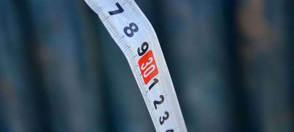 Close-up of tape measure