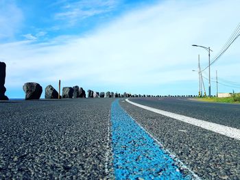 Empty road against sky