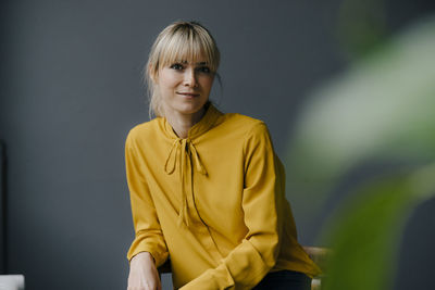 Portrait of a serene blond woman