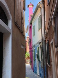 Narrow alley amidst buildings in city