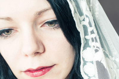 Close-up portrait of young woman