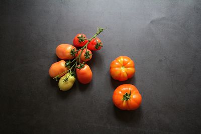 High angle view of tomatoes on table
