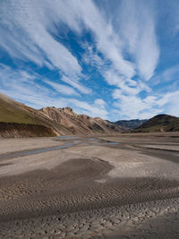 Scenic view of desert against sky